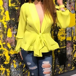 Neon Yellow Blouse.